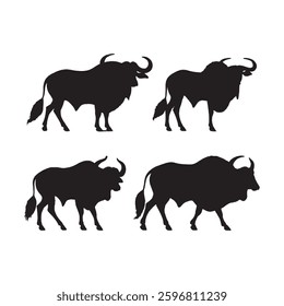 Strong and Elegant Ankole-Watusi Silhouette for Unique and Eye-Catching Designs - Ankole Watusi Vector - Ankole Watusi Icon
