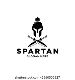 strong and elegant spartan helmet logo