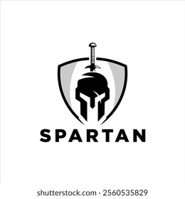 strong and elegant spartan helmet logo