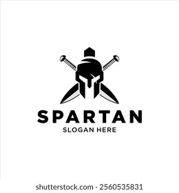 strong and elegant spartan helmet logo