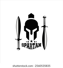 strong and elegant spartan helmet logo