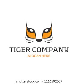 strong but elegant tiger logo template. suitable for fashion or media companies.