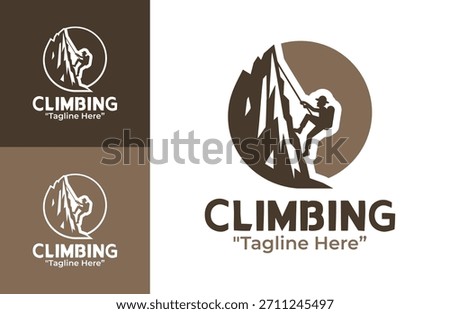 A strong elevation-themed climbing logo built for athletic organizations, gear suppliers, and outdoor adventure platforms.