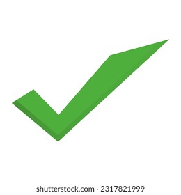 Strong emphasis check mark icon. Vector.