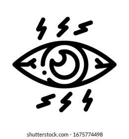 Strong Eye Pressure Icon Vector. Outline Strong Eye Pressure Sign. Isolated Contour Symbol Illustration