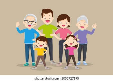 strong family healthy lifestyle with exercise