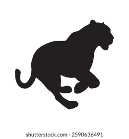 Strong and Fast Running Leopard Silhouette for Impactful Visuals - Leopard Vector - Leopard Icon
