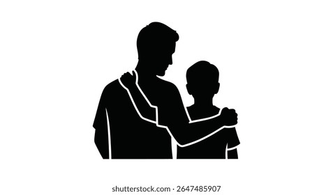 Strong Father And Child Silhouette Fatherhood Connection