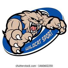 Strong fierce wildcat mascot for sport theme - vector