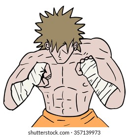 Strong fight boxer