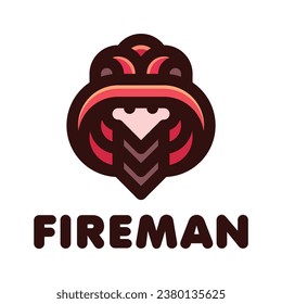 strong fireman filled outline logo