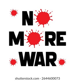 Strong and firm anti-war message with the words “NO MORE WAR”. vector