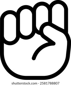 Strong fist icon symbolizing power and resistance, embodying the spirit of protest and revolution while fighting for rights and standing firm in beliefs and values