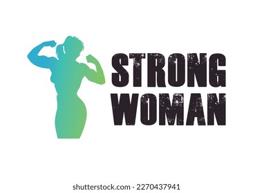 Strong and fit woman logo concept