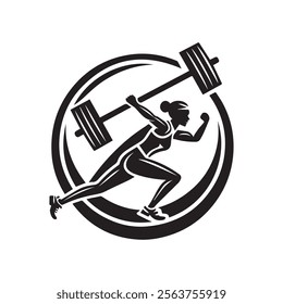 Strong Fitness Gym Logo with Weightlifter Silhouette
