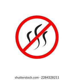Starke Aromen sind ein verbotenes Symbol für Vektorsymbol. Kein schlechter Geruchssymbol auf weißem Hintergrund.EPS