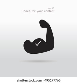 Strong flex arm icon. Biceps icon.Vector illustration