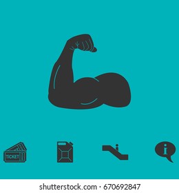 Strong flex arm icon flat. Simple vector symbol and bonus icon