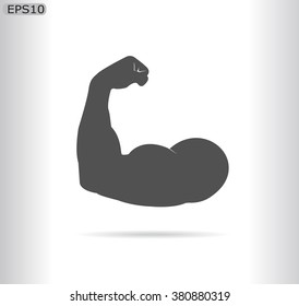  Strong flex arm icon.Biceps icon.Vector illustration
