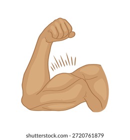 Fuerte Ilustración vectorial del músculo del brazo del bíceps
