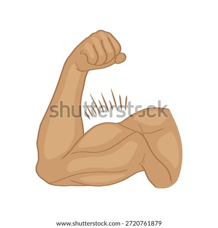 Strong flexing bicep arm muscle vector illustration