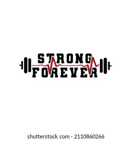 Strong Forever Typography Template Icon Vector