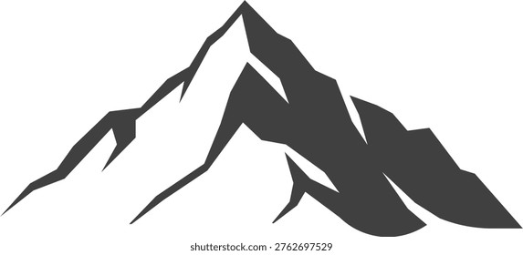 Strong geometric interpretation of Langtang Lirung emphasizing mass and vertical rise. Clean block silhouette designed for modern branding, outdoor identity systems, and minimal alpine graphics. Inspired by the dominant structure of Nepal’s highest Langtang Himal peak.
