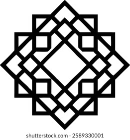 A strong geometric Islamic pattern with square and diamond layers.