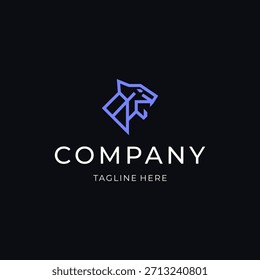 Strong geometric panther head logo with bold edges for a fierce modern look.