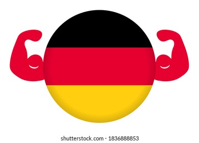 Fuerte ilustración alemana (bandera alemana circular y bicep)
