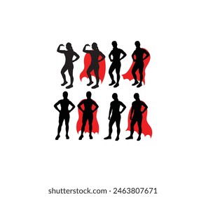 Strong Girl Silhouettes, art vector design
