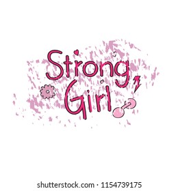 Strong girl for t shirt design, poster, card, healthy life, motivation,