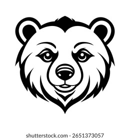 A strong glyph icon of black bear face
