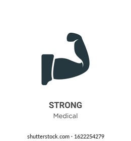 Strong glyph icon vector on white background. Flat vector strong icon symbol sign from modern medical collection for mobile concept and web apps design.