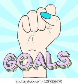 strong goals poster, illustration in vector format