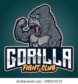 strong gorilla esport mixed martial arts logo