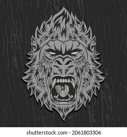 ilustración vectorial de gorila fuerte