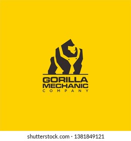 strong gorilla logo simple black mascot design idea for tech company graphic template