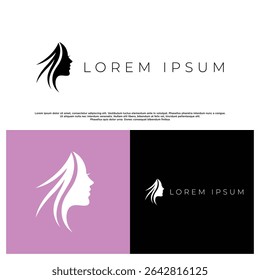 Logotipo forte e graciosa da silhueta da mulher para a identidade ousada e moderna da marca.