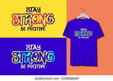 Fuerte diseño de tipografía gráfica color arcoiris para camiseta