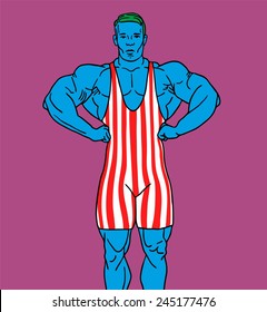 strong guy bodybuilder coloring Pop Art