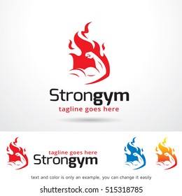 Strong Gym Logo Template Design Vector
