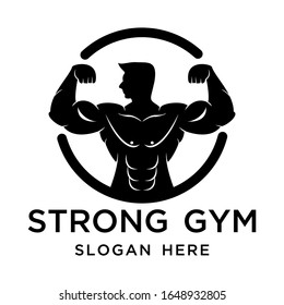 diseño vectorial del logo de gimnasio fuerte