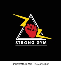 Strong Gym logo vector on black background