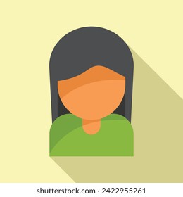 Strong hair style icon flat vector. Female beauty salon. Glamour avatar