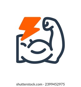 Strong Hand Element in Superhero Theme Vector Icon Illustration