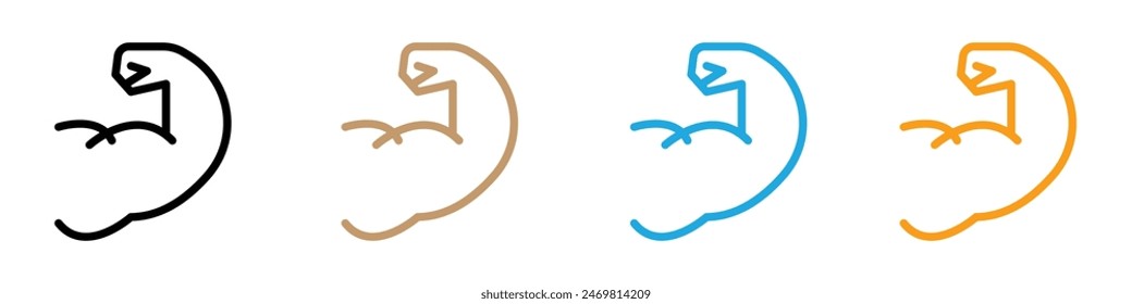 Strong hand icon logo set vector