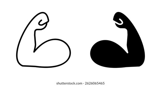 Strong hand Icon set. Symbol isolated white background. vector illustration. color editable.