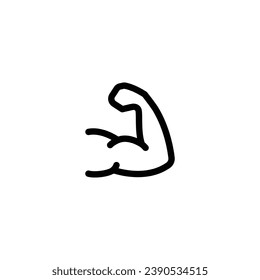 Ilustración vectorial de icono de mano fuerte. icono de esquema para aplicaciones web, ui y móviles
