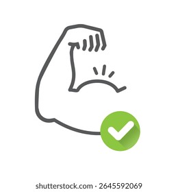 Strong hand icon. Vector illustration of a muscular arm. Strong hand icon. 